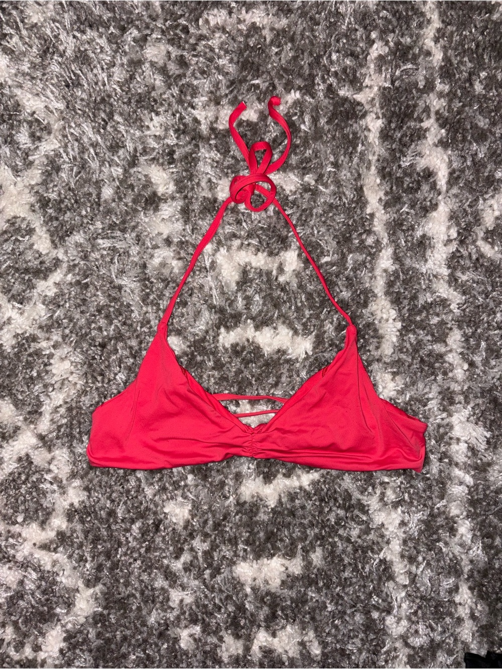 Bright Red Halter Bikini Top